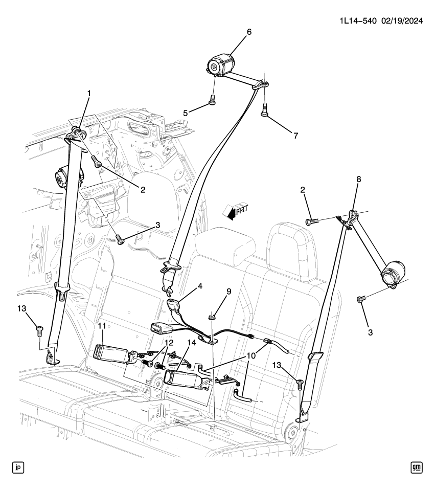 GM 26500770 BUCKLE KIT-3RD ROW ST BELT *BACKEN BLACKK