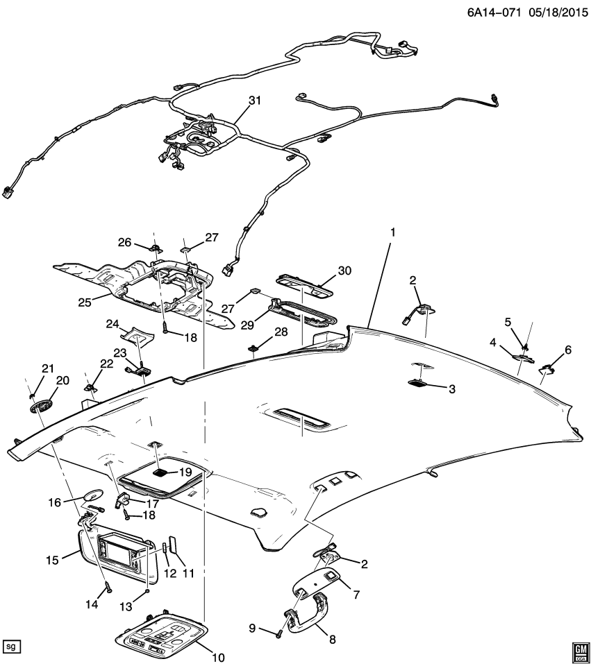 GM 23294883 Harness Assembly, Windshield Header Wiring