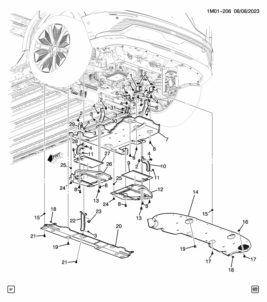 GM 85658712 DEFLECTOR-U/B RR AIR
