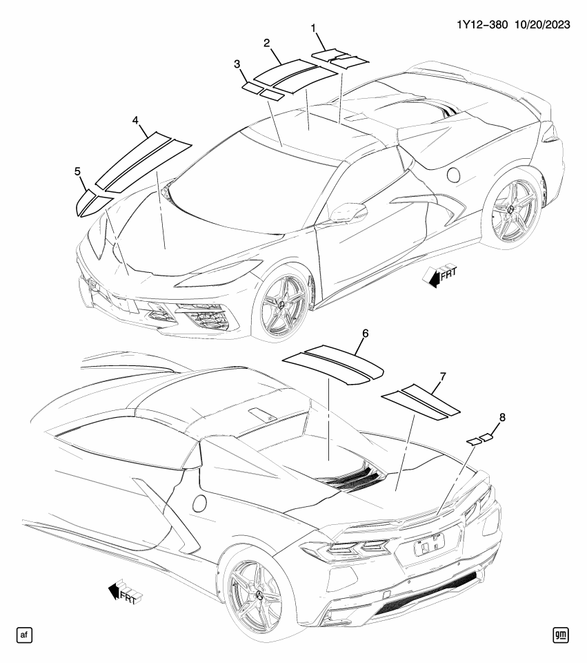 GM 87853102 DECAL-HOOD *CARBON FLASHT