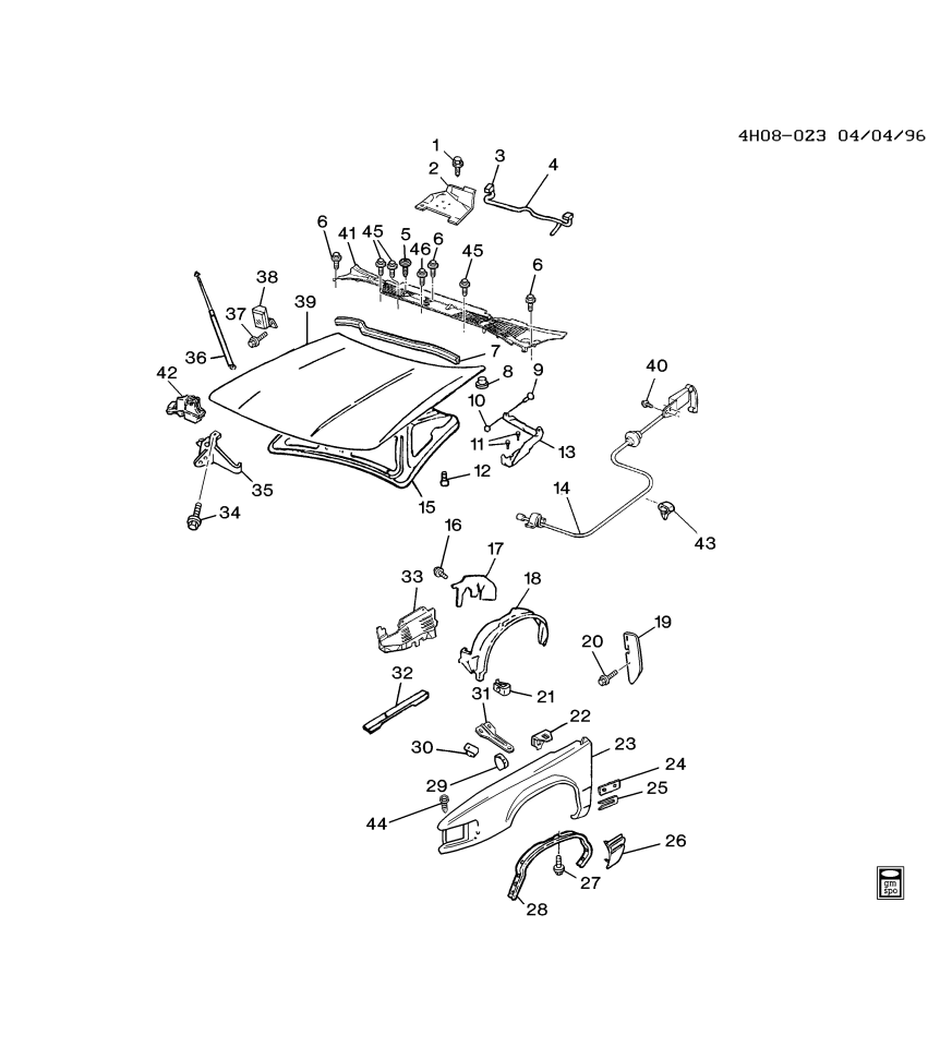 GM 12374493 Hood Kit