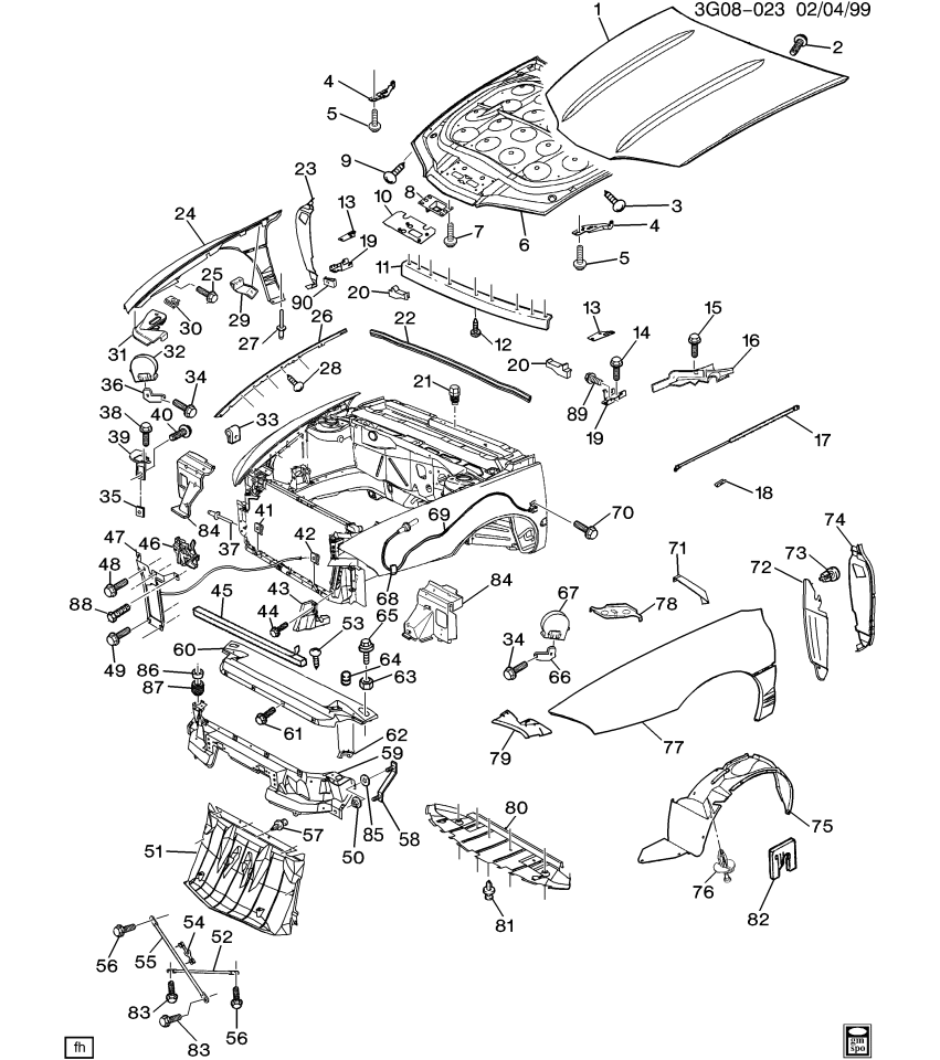 GM 25624829 Seal Assembly, Hood Front