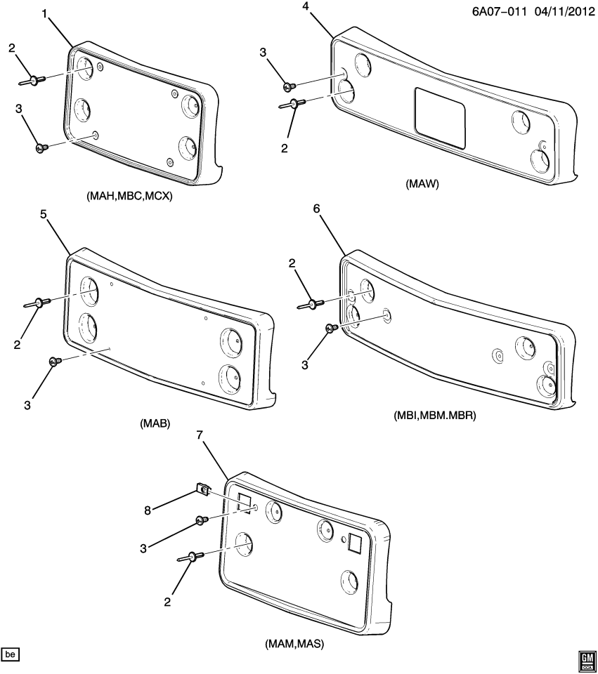 GM 23156585 Bracket Assembly, Front License Plate