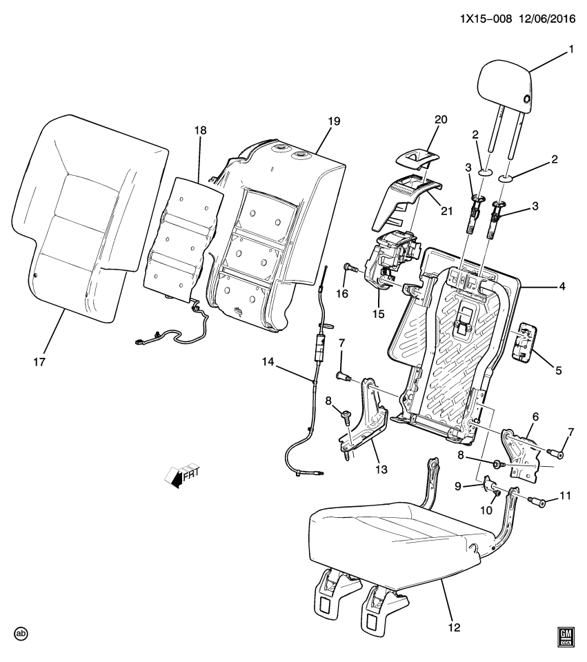 GM 84514763 Cover Assembly, R/Seat Bk *Brandy