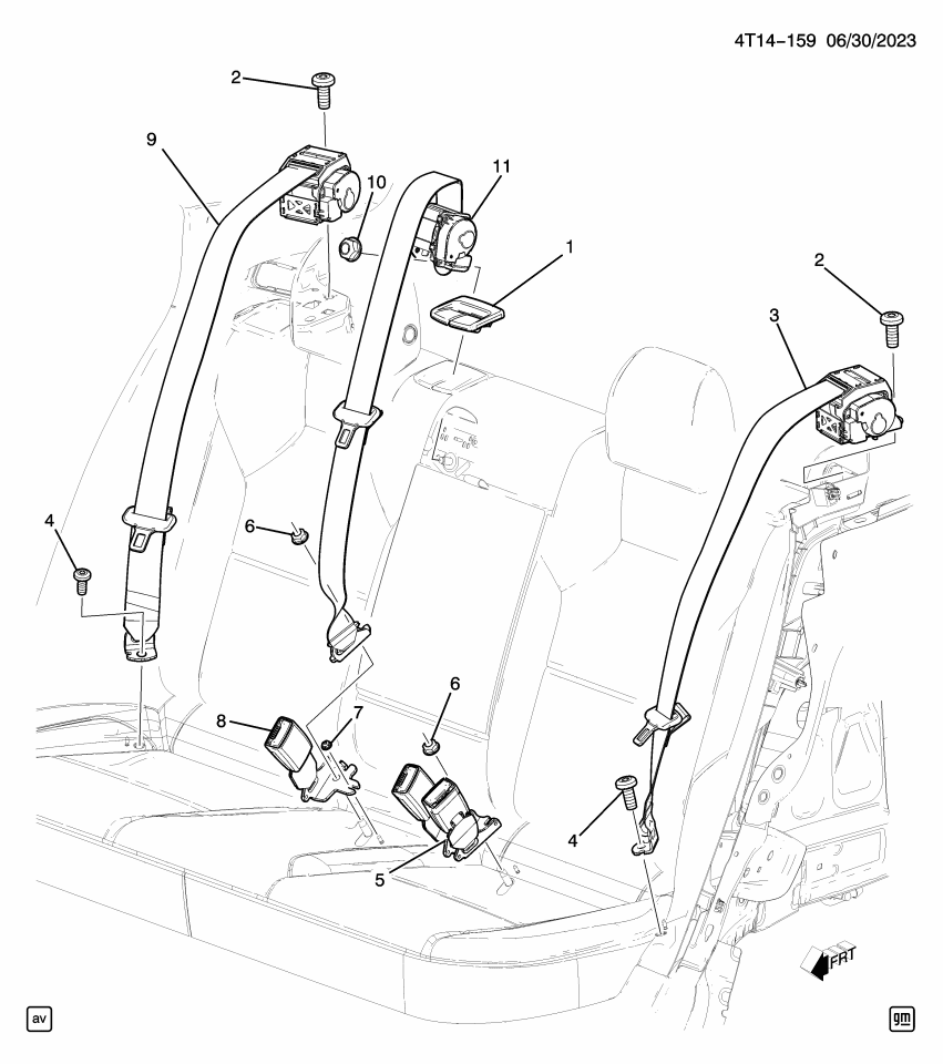 GM 42837816 RETRACTOR KIT-R/SEAT BELT *JET BLACK