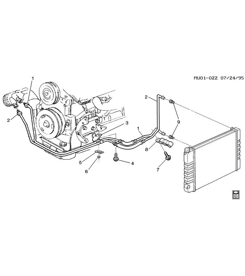 GM 10226099 Engine Oil Cooler Inlet Hose Assembly