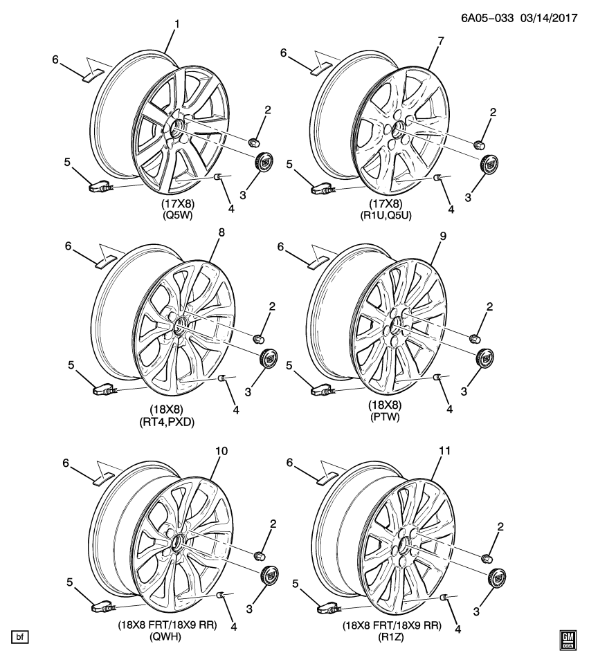 GM 22843728 Wheel Rim, 18X8.0J Aluminum 42Mm Outside 115X5Xm12 Bellcrank