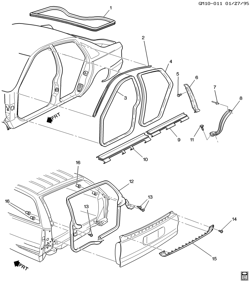 GM 17999535 Weatherstrip Assembly, End Gate Window *Black