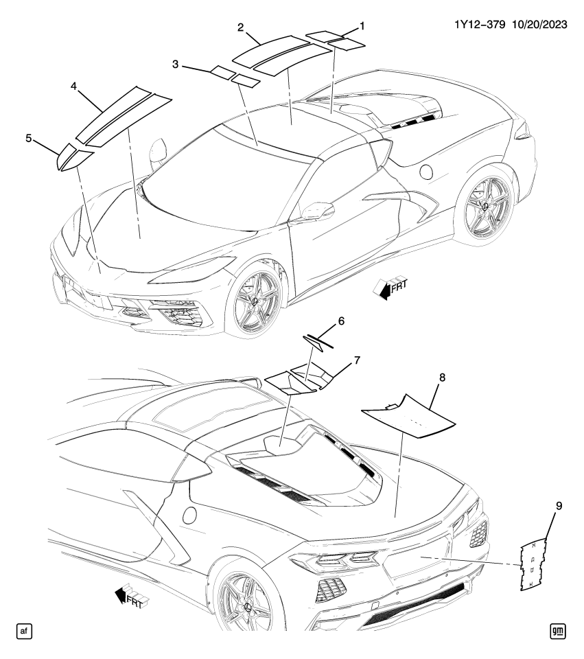 GM 87852992 DECAL-R/END SPLR *CARBON FLASHT