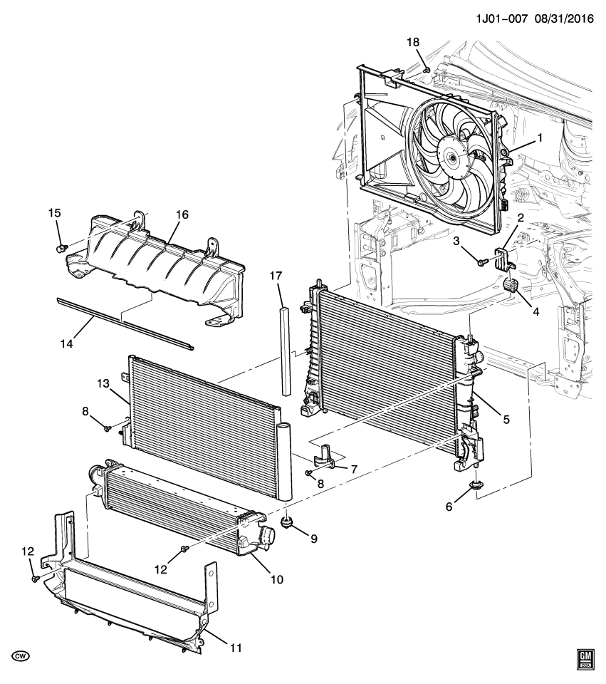 GM 42391601 Baffle Assembly, Radiator Air Lower
