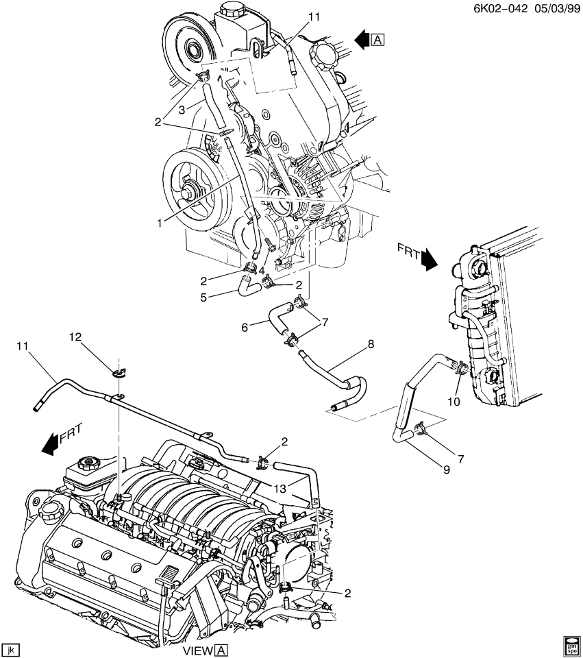 GM 25696302 Hose, Generator Cooling Inlet