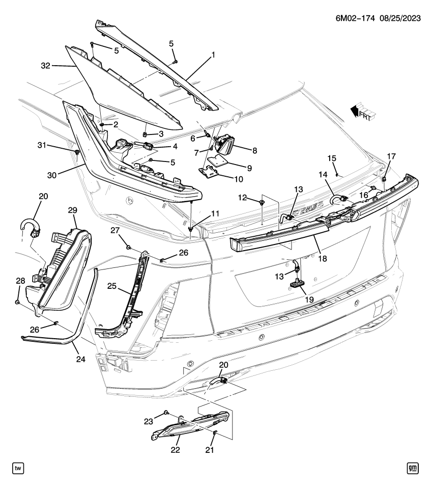 GM 86784050 LAMP ASM-RR BODY STRUCTURE STOP