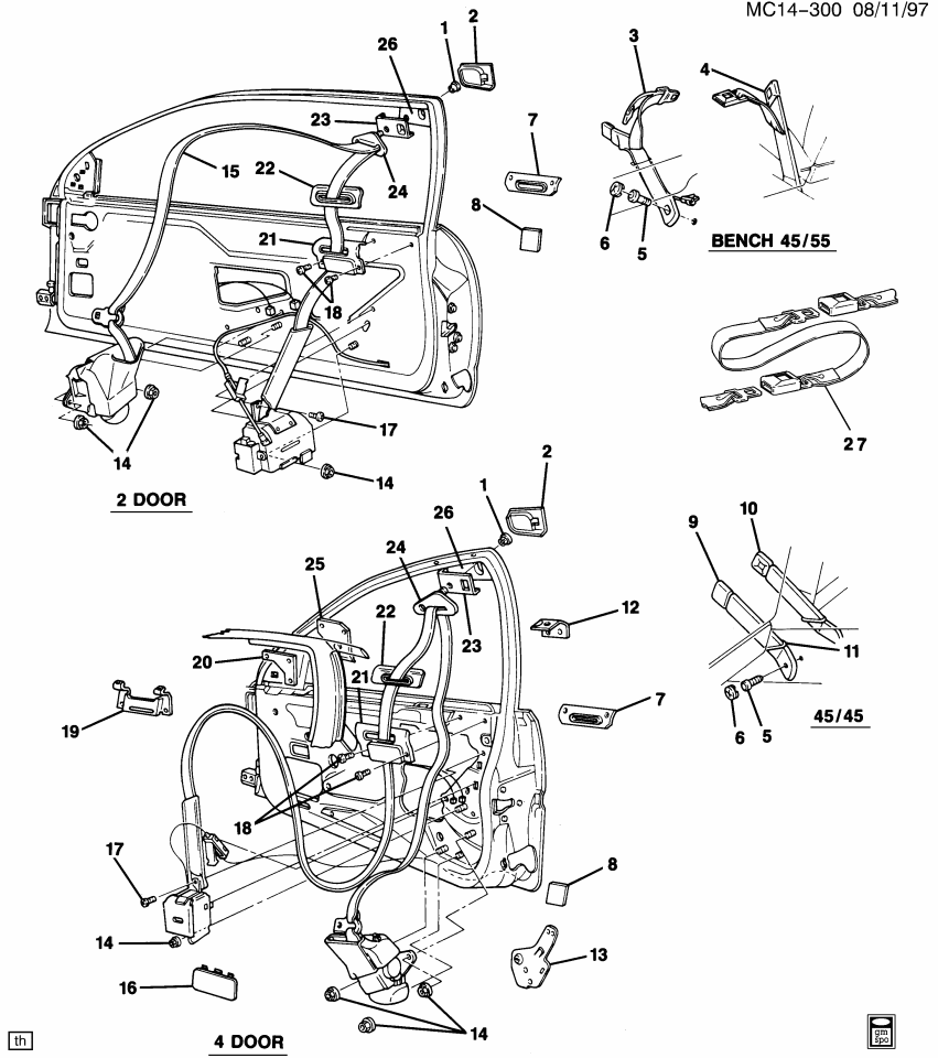 GM 20730604 Escut Front Seat Belt Retractor Side (Service) *Saphire V/Dark