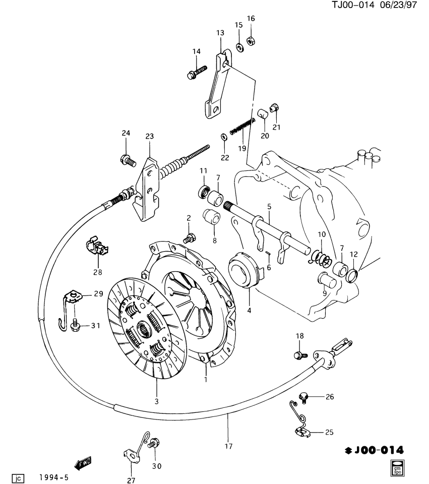 GM 30011309 BRACKET, Engine Clutch Cable