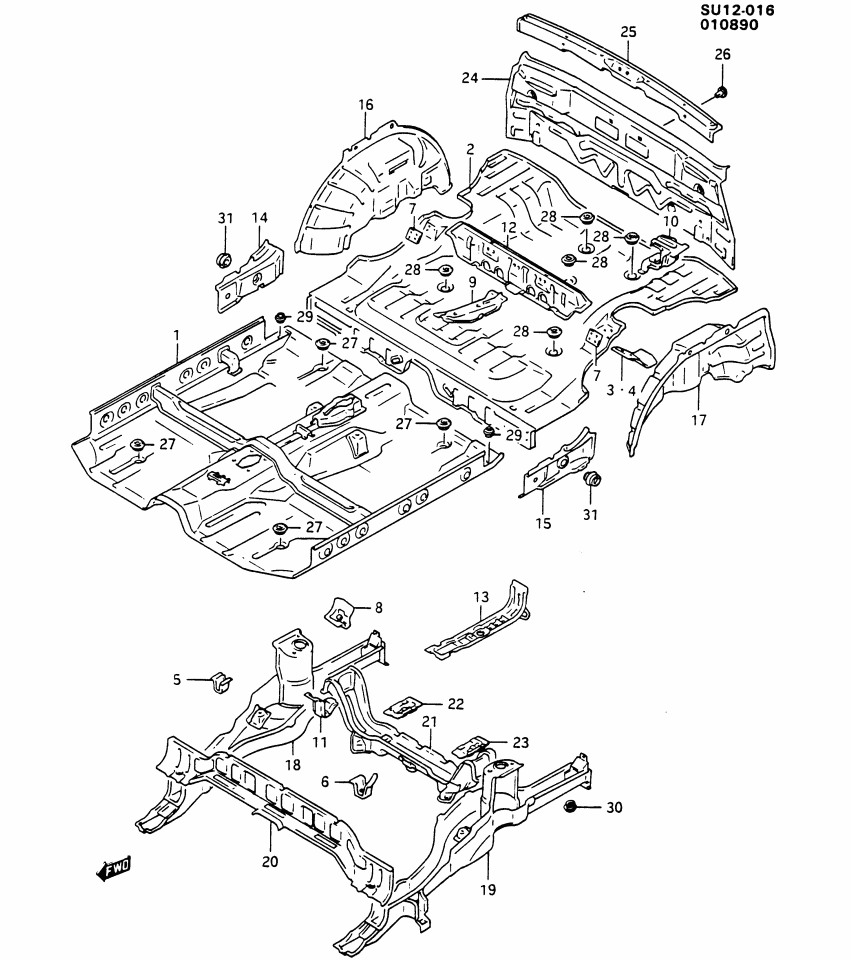 GM 30003206 Member, Rear Floor Side Lh