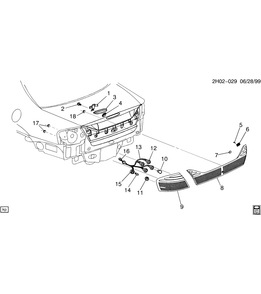 GM 25762532 Applique Assembly, Rear Compartment Lid