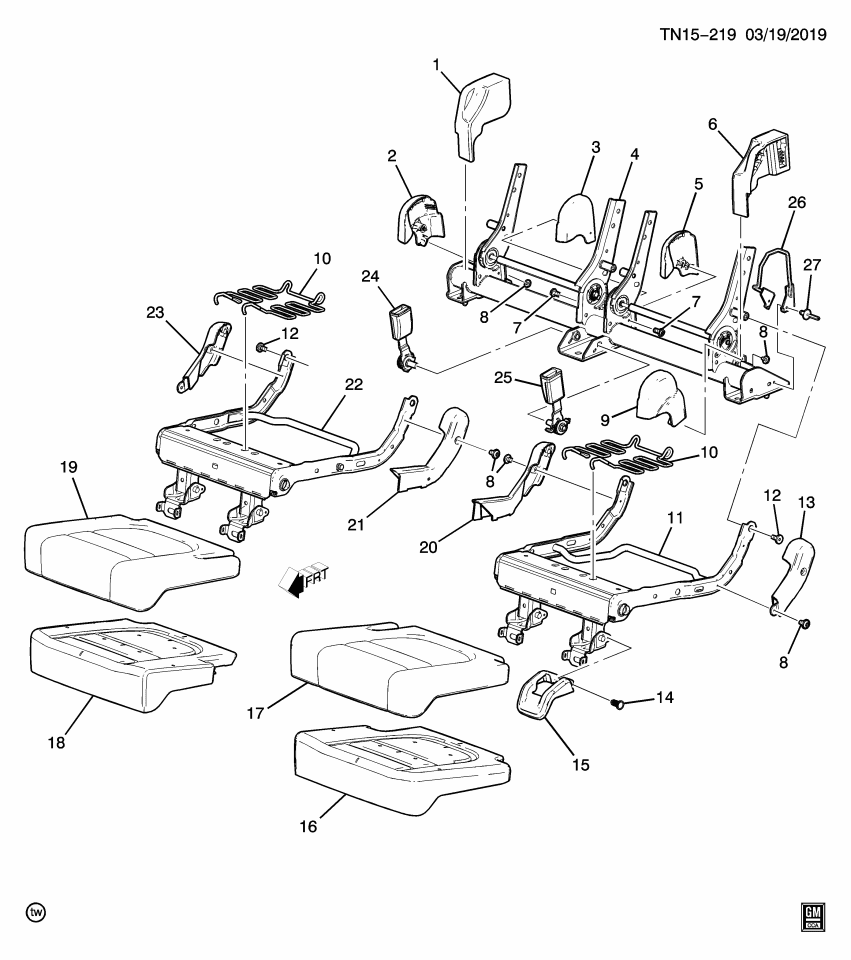 GM 84434167 Cover Assembly, 3Rd Row St Cush *Kalahari