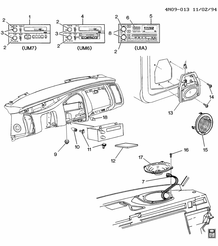 GM 16650197 Grille, Radio Front Side Door Speaker *Graphite