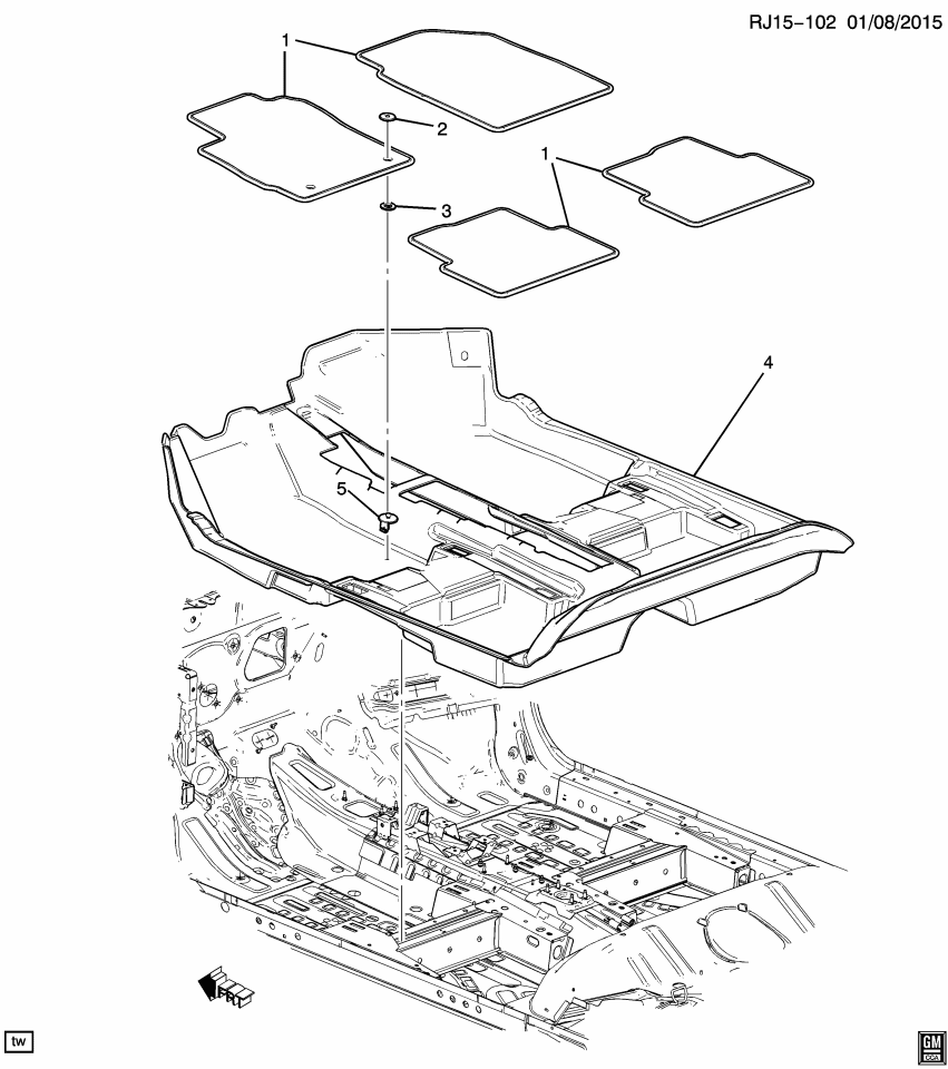 GM 42343595 Carpet Assembly, Floor Panel *Titanium