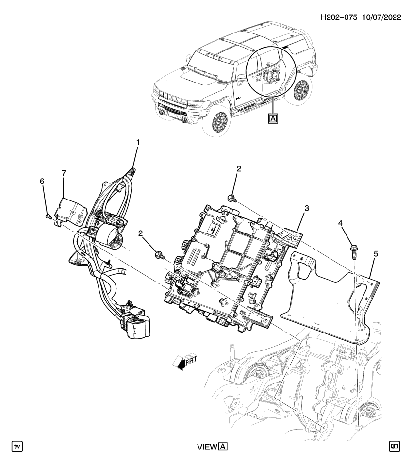 GM 84885007 FRAME,PWR ELEC CARR (RR)