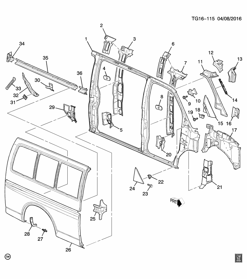 GM 85044827 BRACE ASM-BODY SI OTR PNL