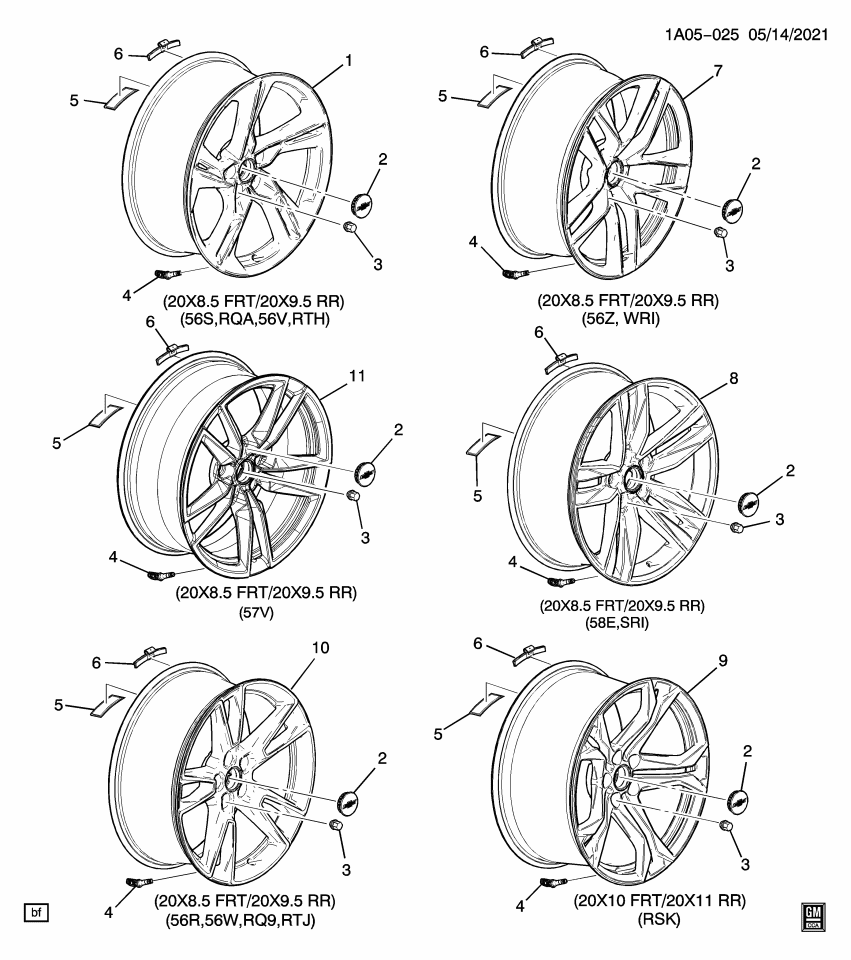 GM 22998089 WHEEL-RR *INSTALL 0.50
