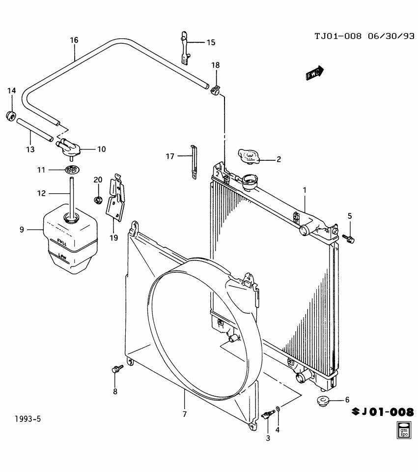 GM 30011296 TANK, Engine Coolant Recovery