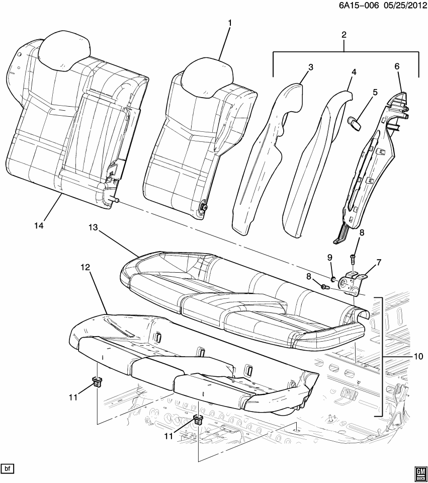 GM 84198358 Cover Assembly, Rear Seat Back *Saffron