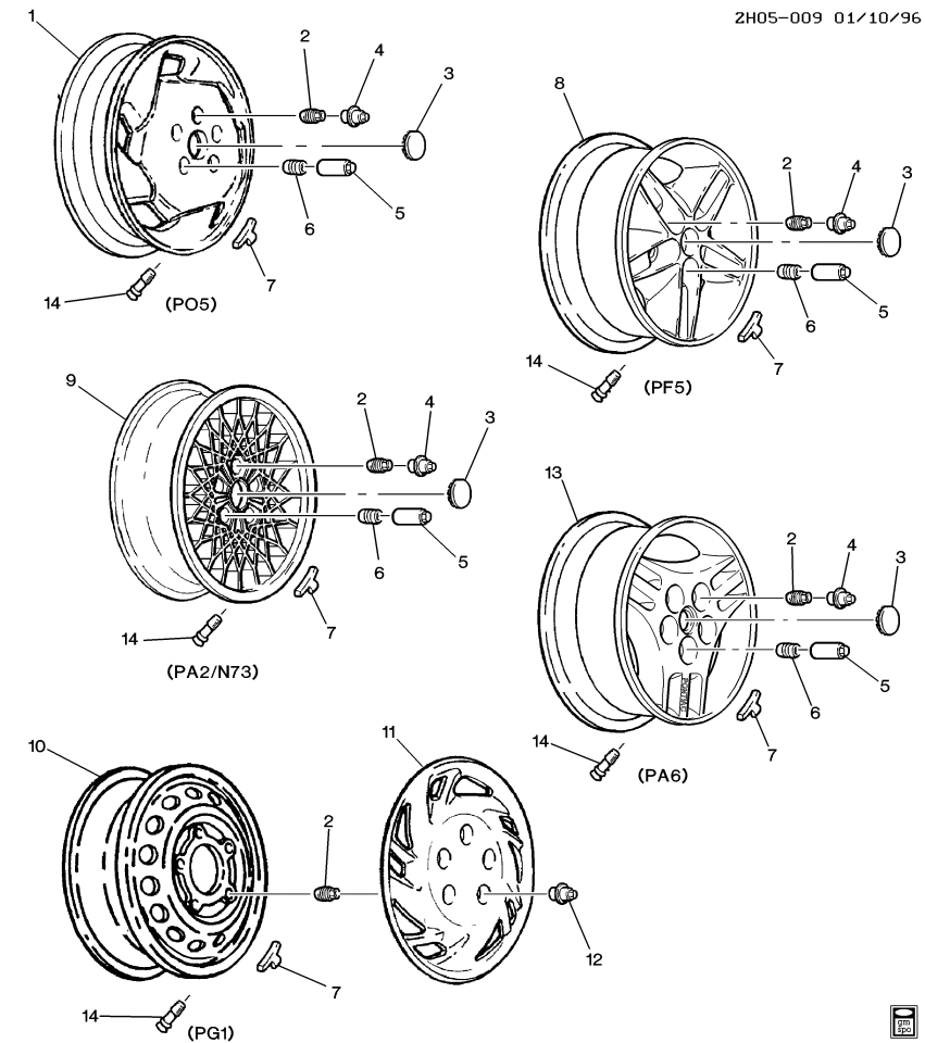 GM 12365455 Wheelalloy Aluminum