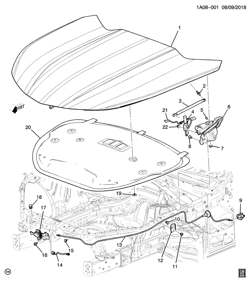 GM 84401547 Hinge Assembly, Hood