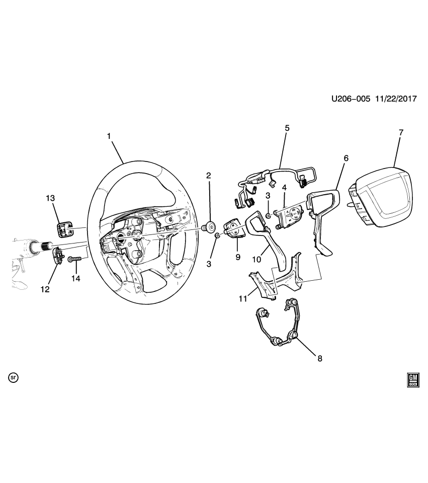 GM 84828495 Wheel Assembly, Strg *Black