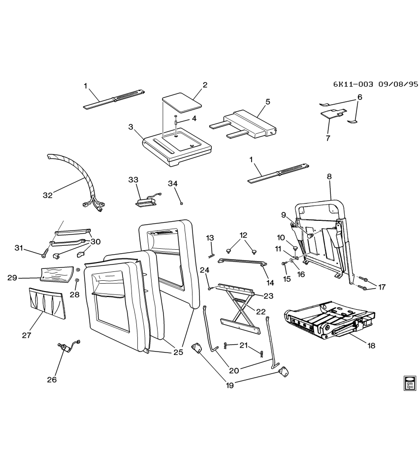 GM 12371835 NUT, Front Seat Back