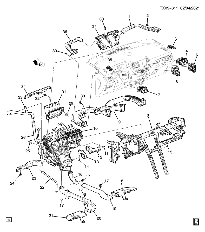 GM 84024047 Duct Assembly, Instrument Panel Compartment Air