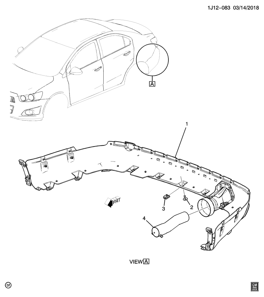 GM 42706371 EXTENSION PKG,RR BPR FASCIA