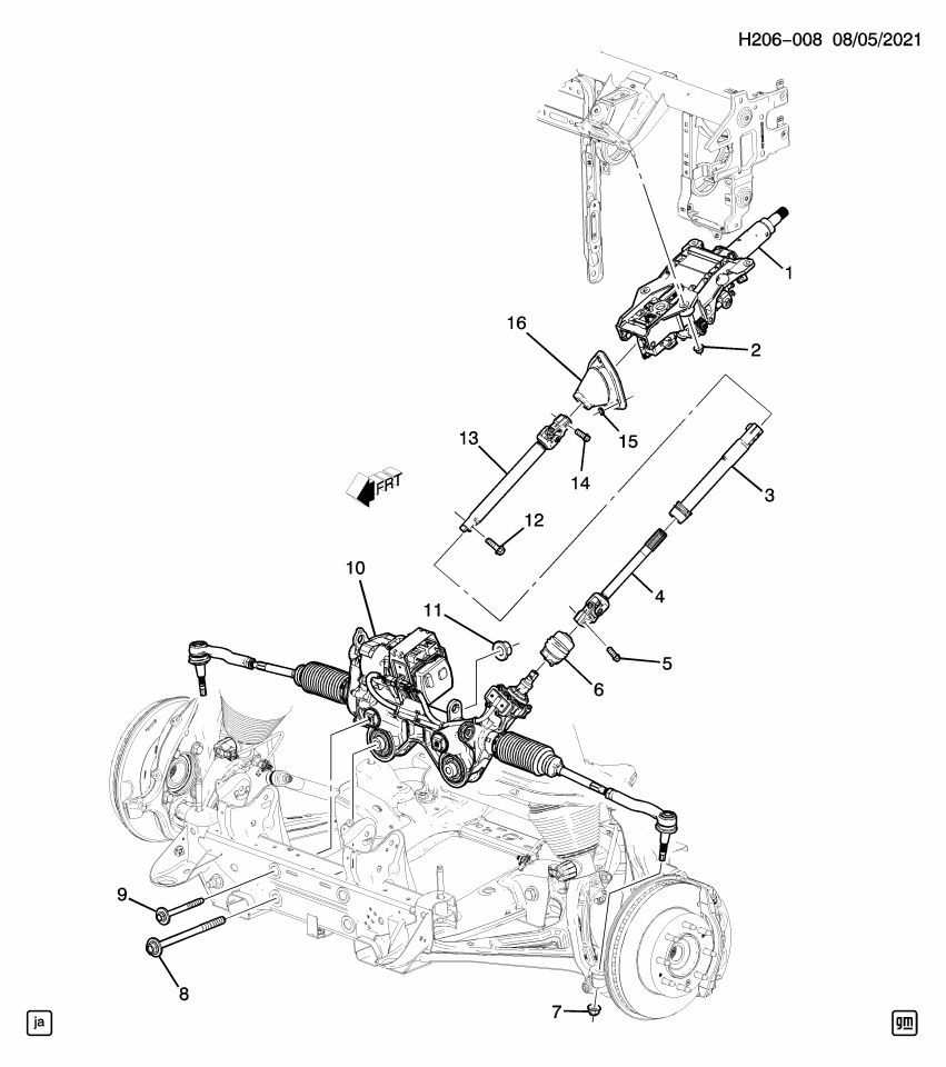 GM 85124292 SHAFT ASM-UPR INTER STRG