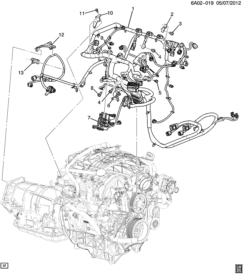 GM 22784046 Bracket, Engine Wiring Harness Oil Pressure Sensor Lead