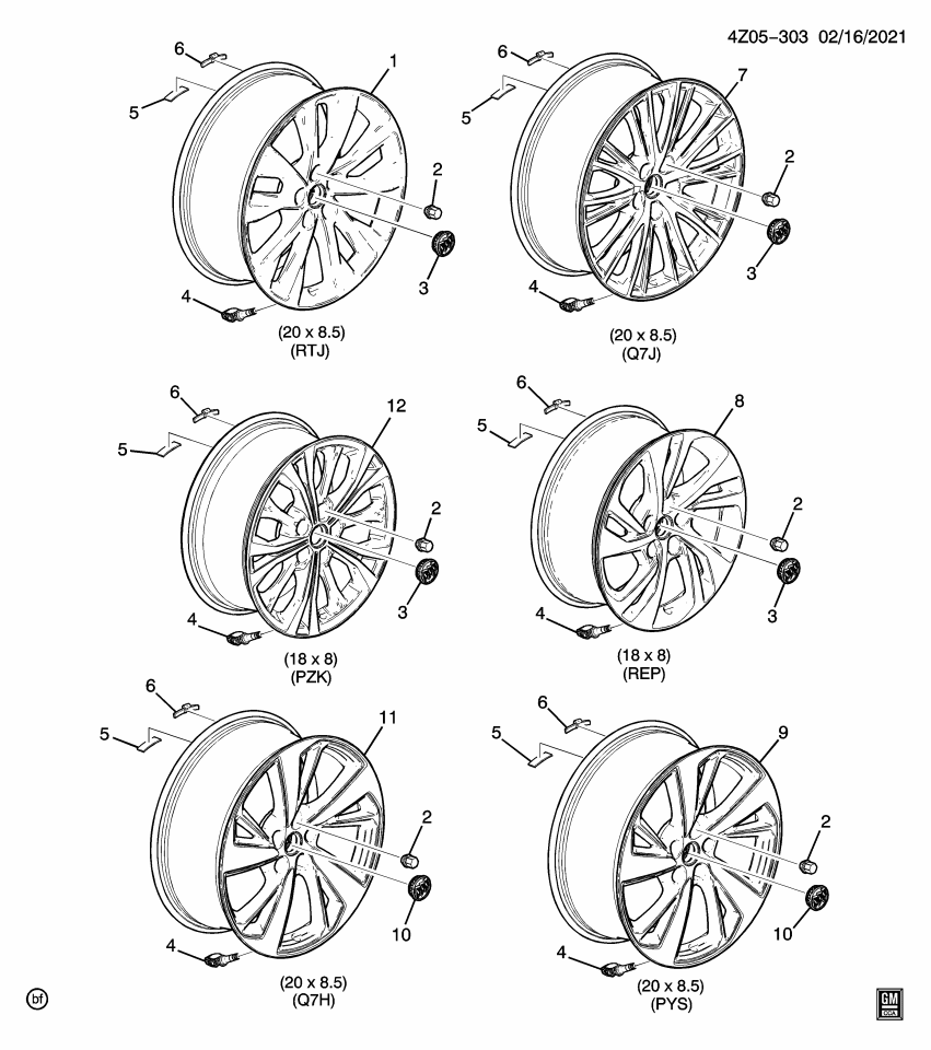 GM 84882107 Wheel, Front & Rr