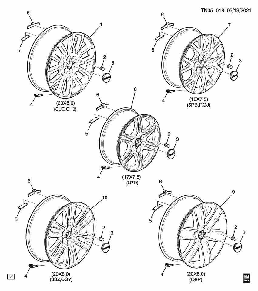GM 85525506 WHEEL-FRT & RR
