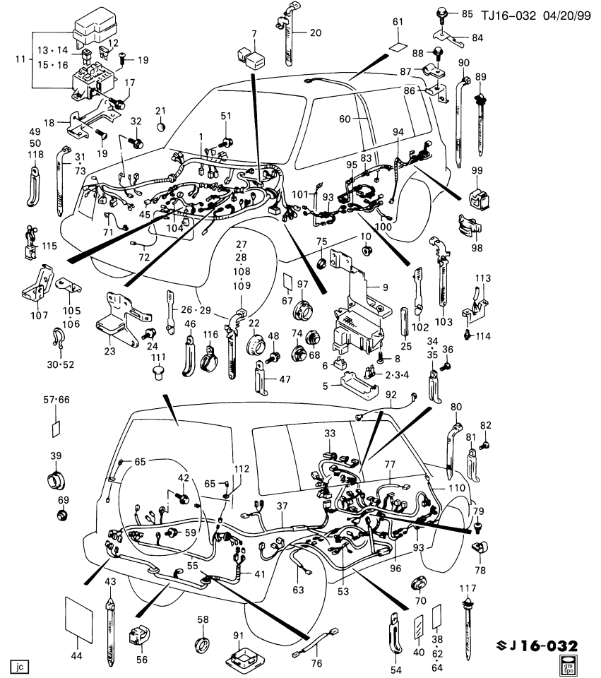 GM 30005335 Bracket,Rear Wheel Speed Sensor Wire