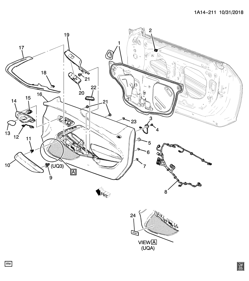 GM 84043896 Applique Assembly, Front Side Door Trim Panel *Dark Night