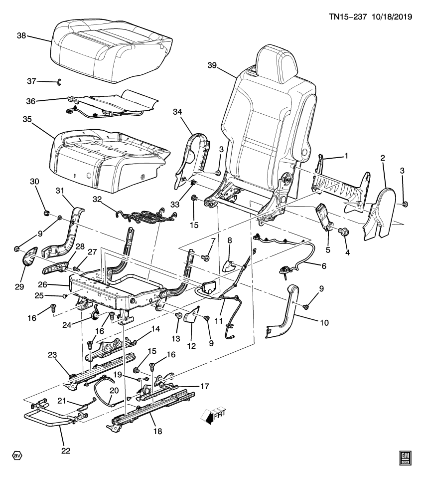 GM 13524763 Frame Assembly, R/Seat Bk
