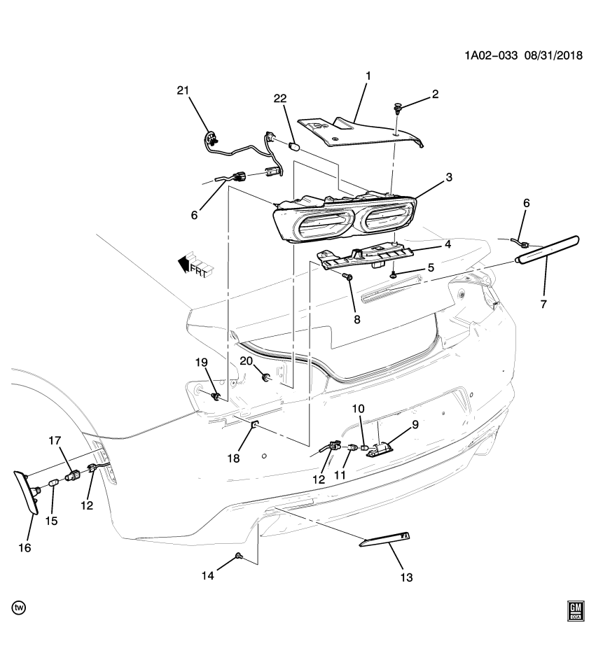 GM 84529735 LAMP,RR STOP