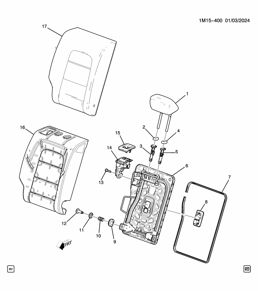 GM 86525530 COVER ASM-R/SEAT BK *BACKEN BLACKK
