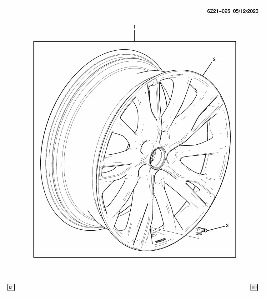 GM 42868082 WHEEL-FRT & RR *LOW GLOSS BL