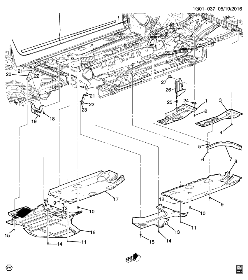 GM 23144640 Deflector, Underbody Rear Air *Black