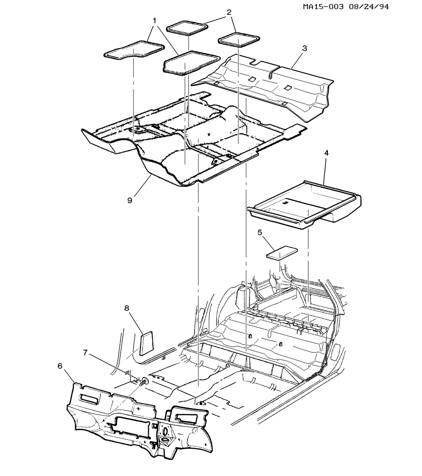GM 10279833 CARPET, Front/Complete Floor