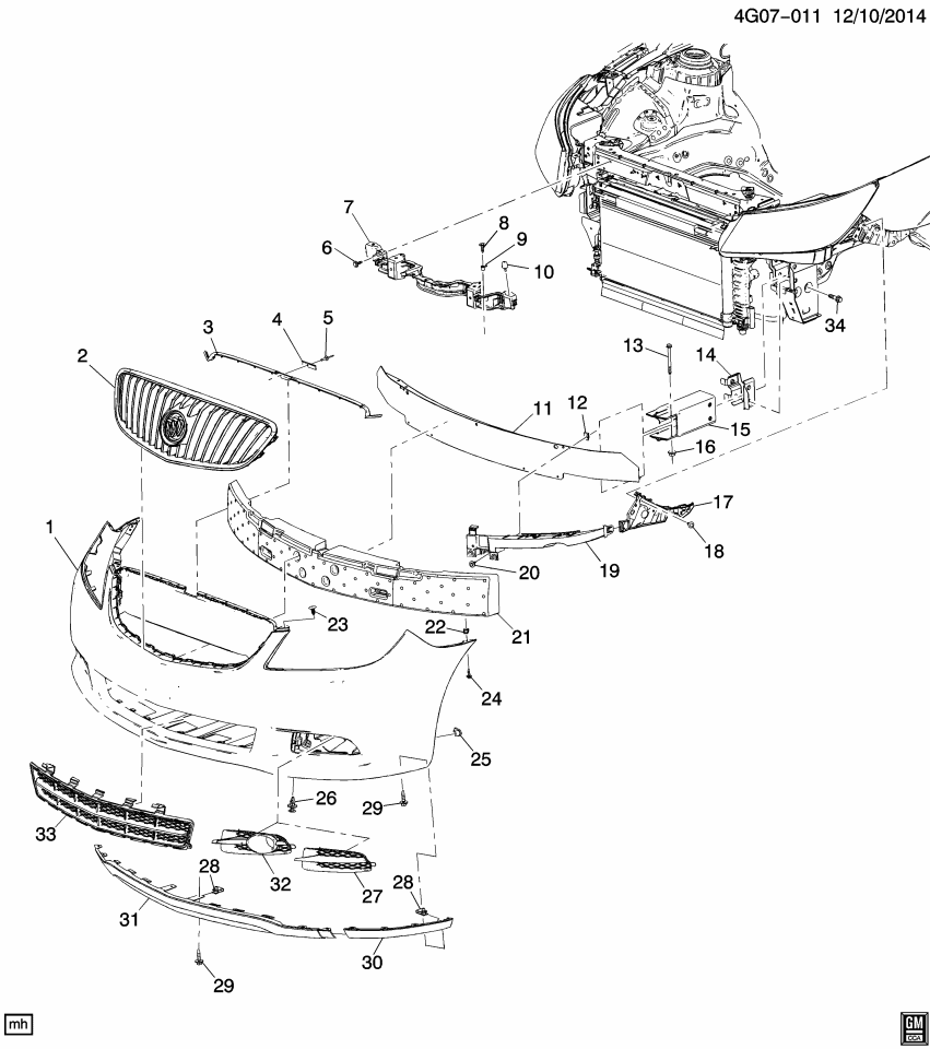 GM 25829698 Deflector Assembly, Front Bumper Fascia Air