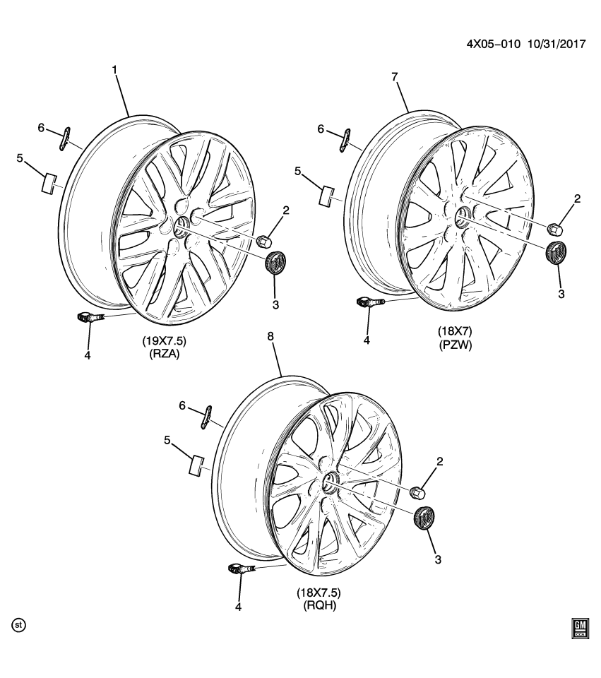 GM 23316863 Wheel, 19X7.5J Alum 46Mm O/S 120X5Xm14 B/*Install 0.30