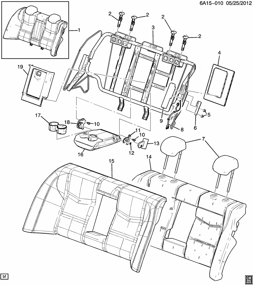 GM 22795589 Armrest Assembly, Rear Seat *Tan