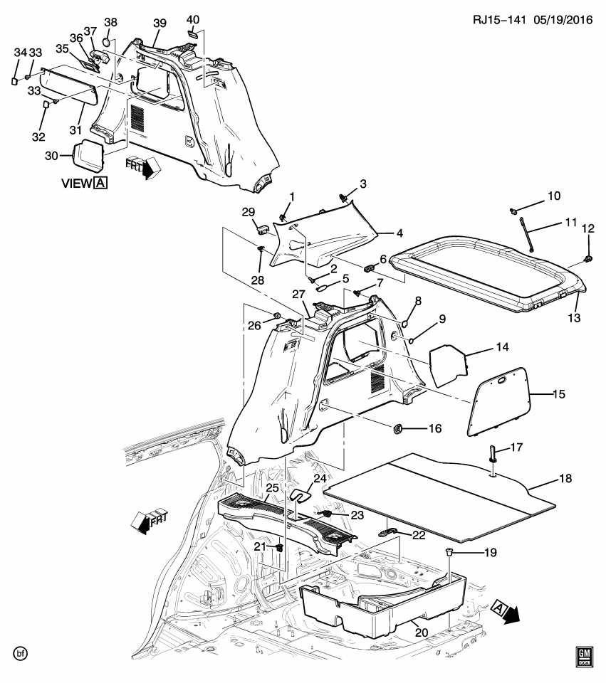 GM 94522434 Cover, Lift Gate Lock Striker *Titanium
